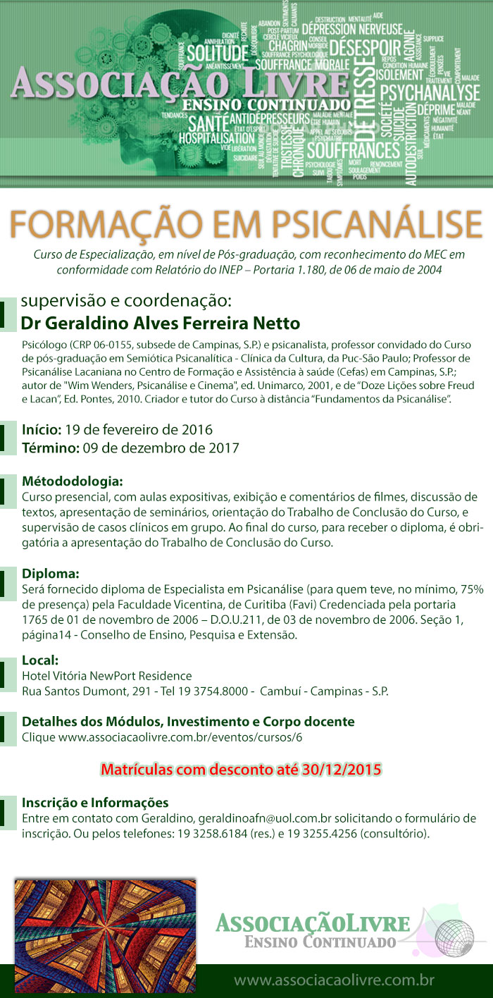 Formação em Psicanálise