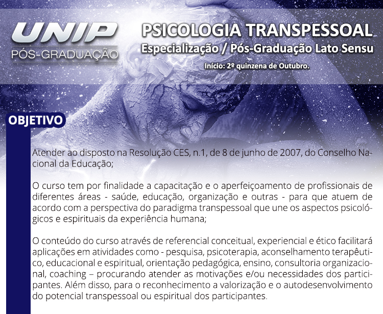 Psicologia Transpessoal - Especialização / Pós-Graduação Lato Sensu