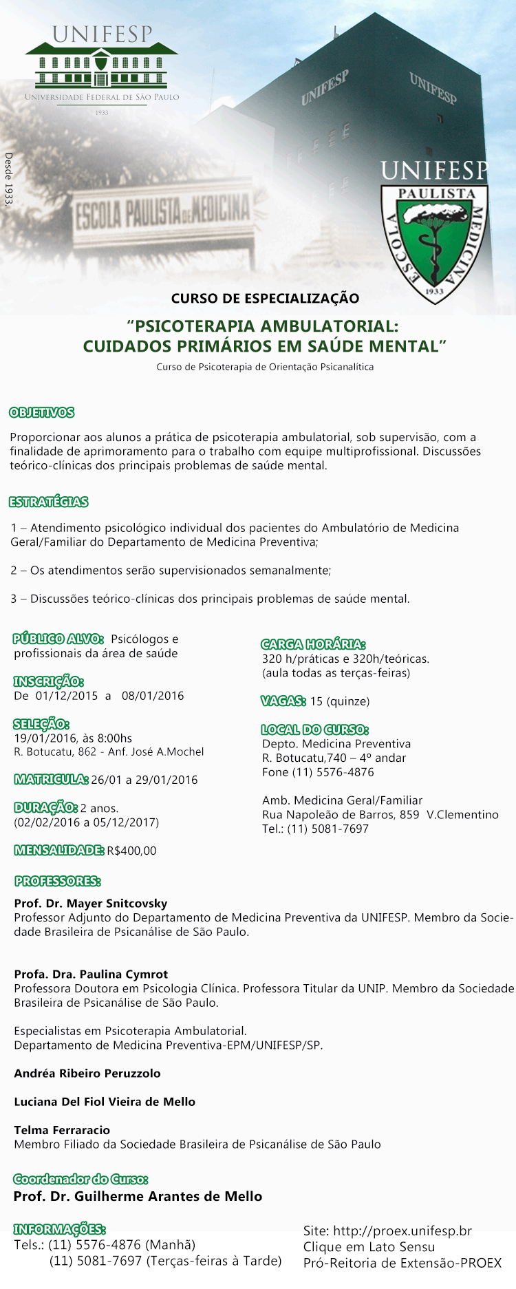 Psicoterapia Ambulatorial: Cuidados Primários em Saúde Mental
