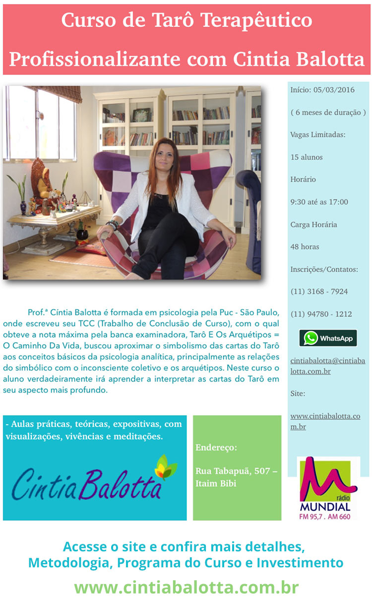 Curso de Tarô Terapêutico Profissionalizante