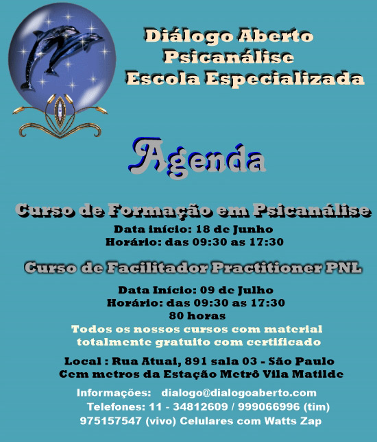 Dialogo Aberto Psicanalise - Agenda Junho e Julho
