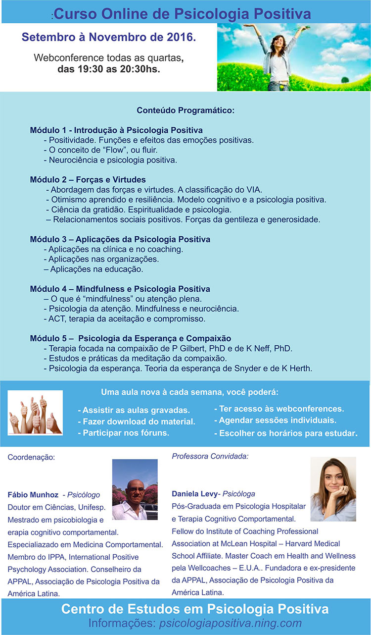 Curso Online de Psicologia Positiva